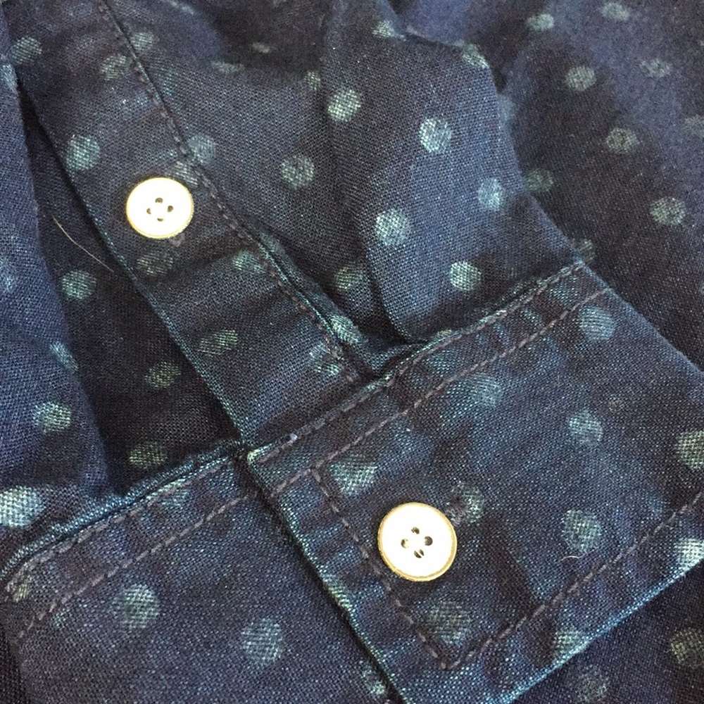 Madewell Chambray Button Down Inky With Dots - image 2